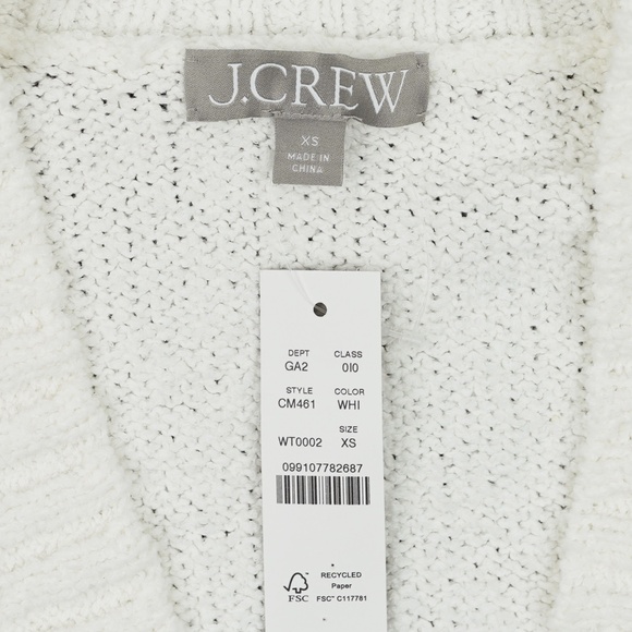 New JCREW Size S Marina V-Neck Cardigan Sweater in White $168 CM461 - Picture 7 of 7